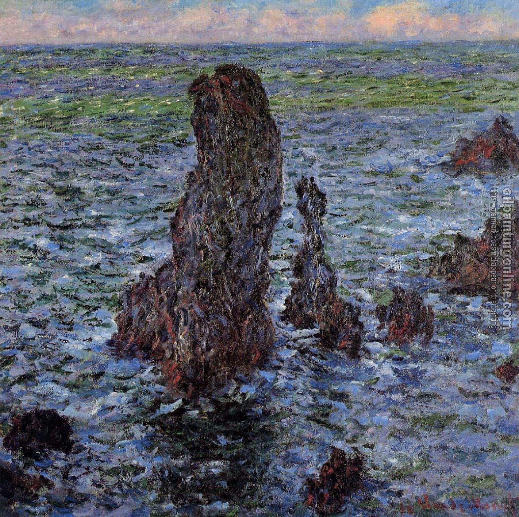 Monet, Claude Oscar - The 'Pyramids' at Port-Coton